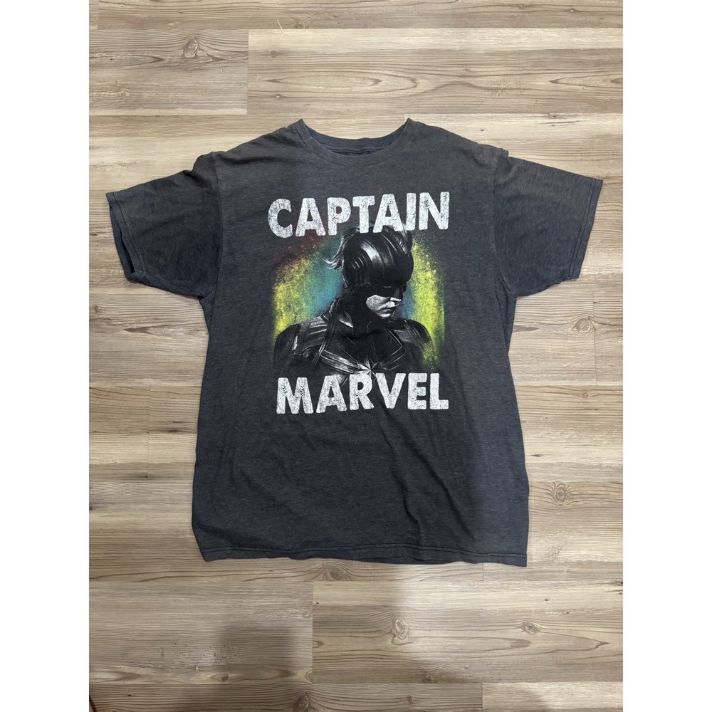 Captain Marvel T-Shirt Dark Gray, Comics colorful graphics Size L